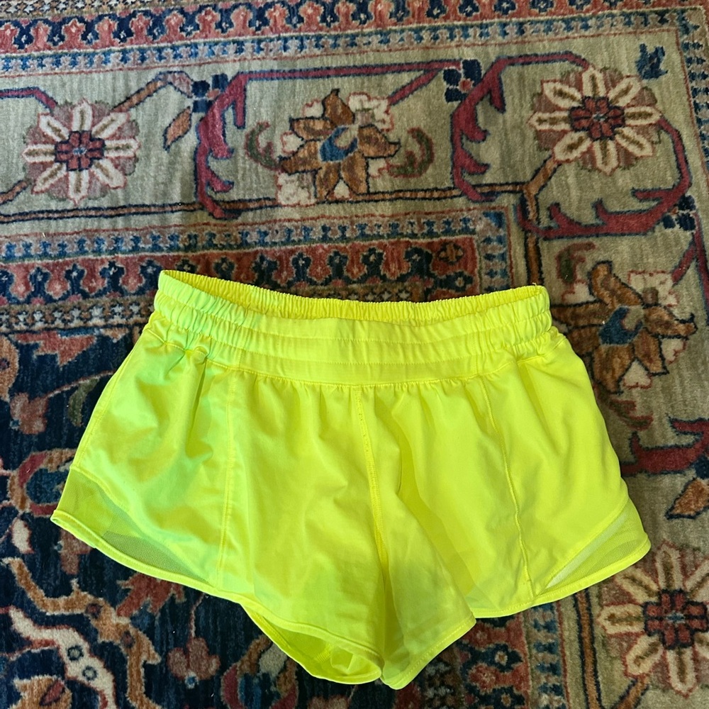 Lululemon Hotty Hot Neon Yellow Athletic Shorts